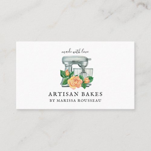 Floral Watercolor Baking Tools Baker Bakery Business Card