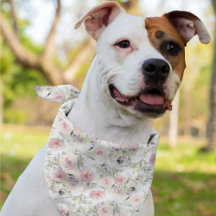 Floral watercolor bandana for pet dog