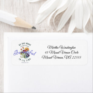 Floral Watercolor Beautiful Scripture Label
