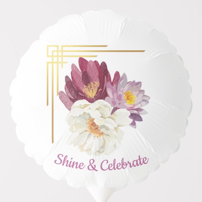 Floral Watercolor Birthday Balloon (Front)