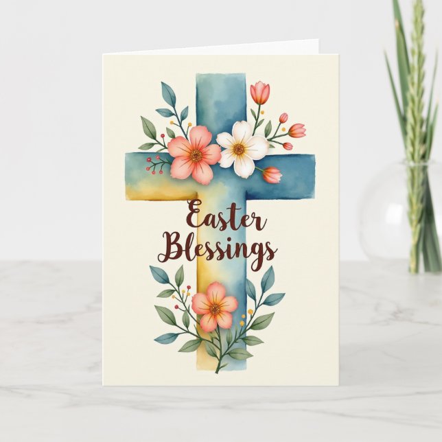 Floral Watercolor Blessings Card (Front)