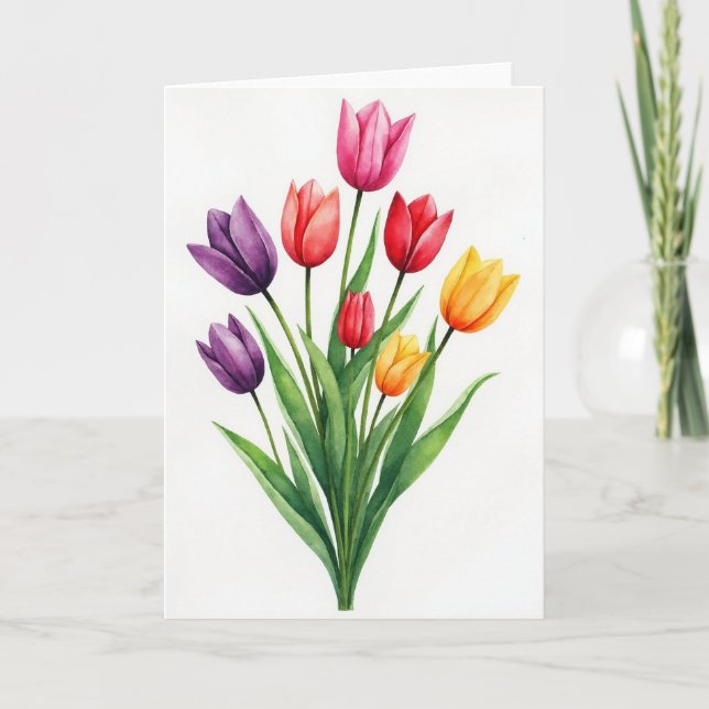 Floral Watercolor Bloom Art Card (Front)
