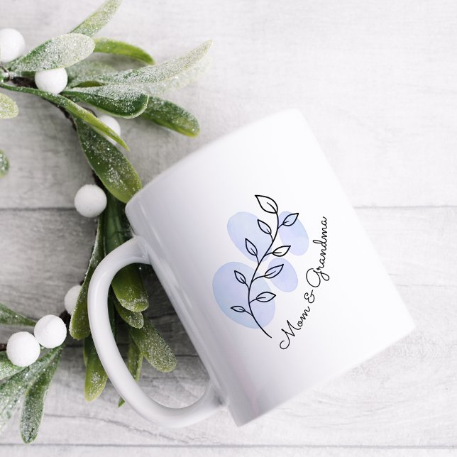 Floral Watercolor Blue Coffee Mug (Creator Uploaded)