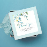 Floral Watercolor Blue Orchid Favor Stickers<br><div class="desc">Floral watercolor favor stickers! This botanical design features blue orchids in my original hand painted watercolor art with "THANK YOU" in a trendy hand lettered typography. Use the simple template fields to add your custom information. A cute yet sweet choice to adhere to your wedding favors, bridal shower or baby...</div>