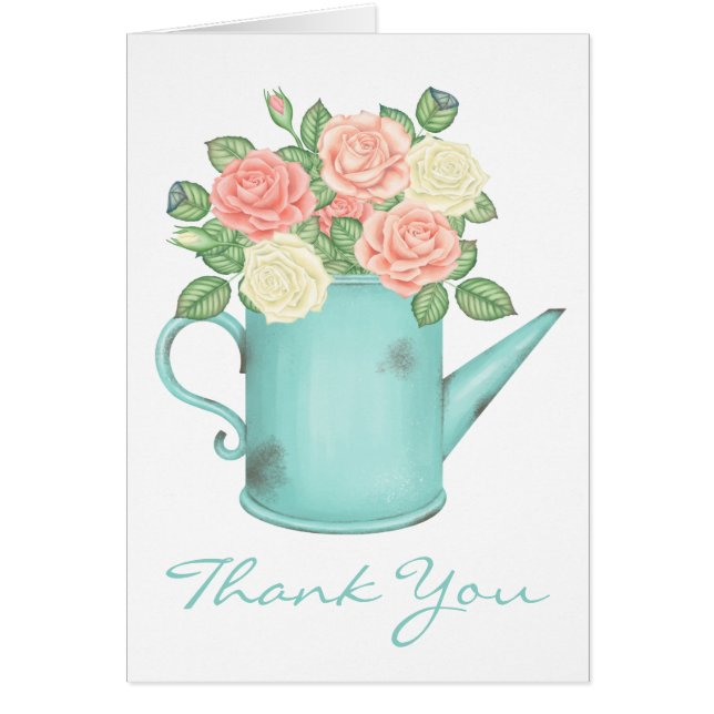 Floral Watercolor Blue Pink White Rose (Front)