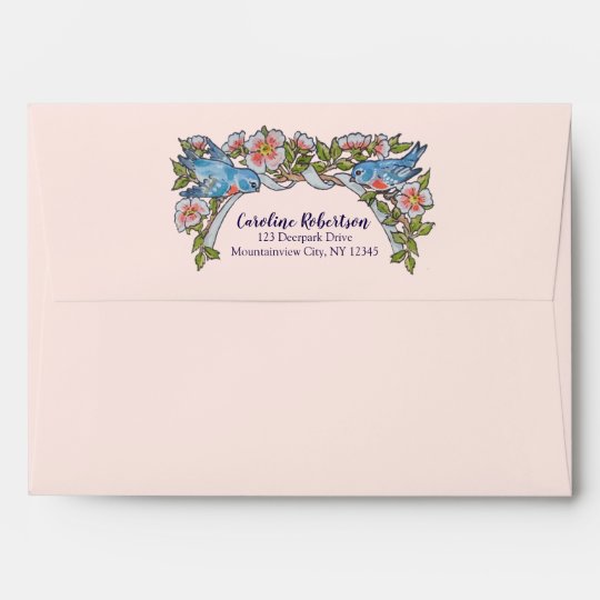 Floral Watercolor Blush Garden Wedding Invitation Envelope