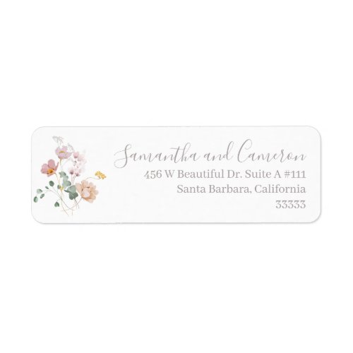 Floral Watercolor Blush Pink  Label