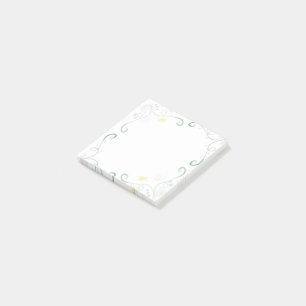 Floral Watercolor Boarder Post-It Notepad 
