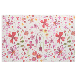 Floral Watercolor Boho Colorful Fabric