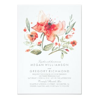 Watercolor Floral Wedding Invitation