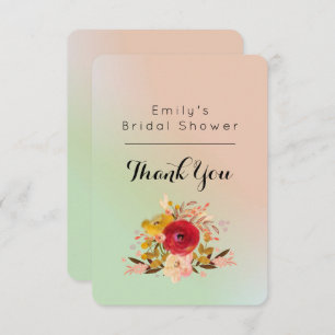 Floral Watercolor Bouquet Bridal Shower Thanks Invitation