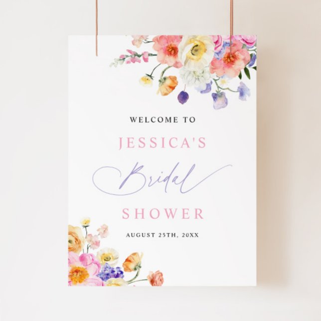 Floral Watercolor Bridal Shower  Foam Board (Creator Uploaded)