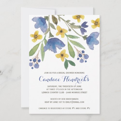 Floral Watercolor  Bridal Shower Invitation