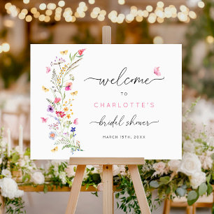 Floral Watercolor Bridal Shower Welcome Sign