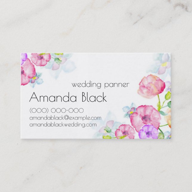 Floral Watercolor Business Card (Front)