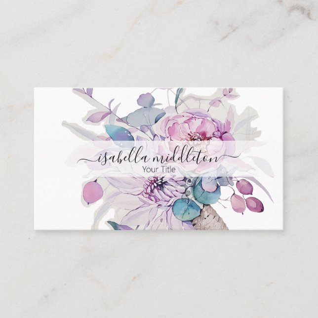 Floral Watercolor Business Card (Front)