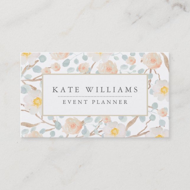 Floral Watercolor Business Cards (Front)