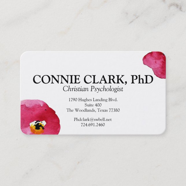 Floral Watercolor Business Cards (Front)