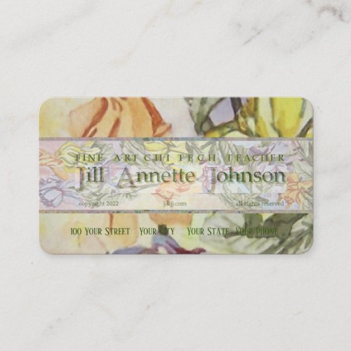 Floral Watercolor Business QR Card