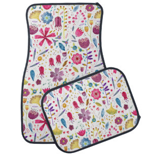 Floral Watercolor Car Floor Mat