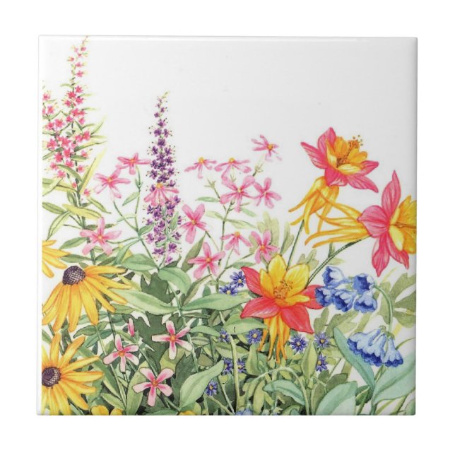 Floral watercolor ceramic coasters (Front)