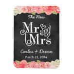 Floral Watercolor Chalkboard Wedding Magnet at Zazzle