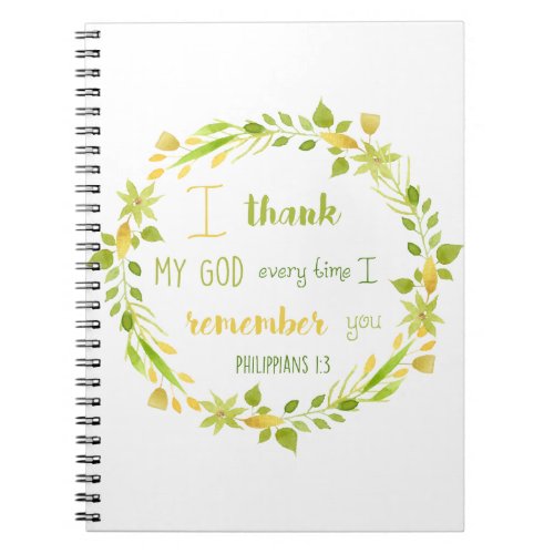 floral watercolor christian bible verse notebook