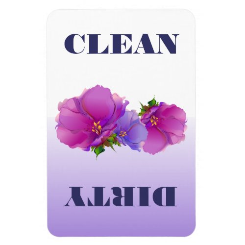 Floral Watercolor Clean or Dirty Dishwasher  Magnet