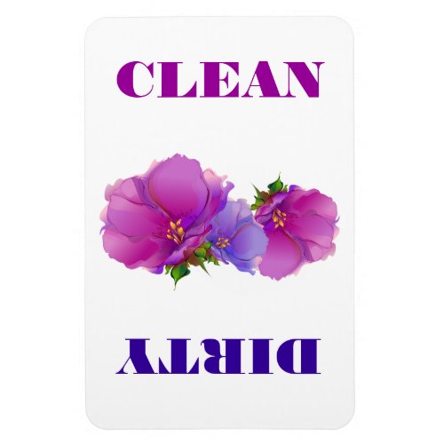 Floral Watercolor Clean or Dirty Dishwasher  Magnet