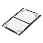 Floral Watercolor Custom Color Recipe Template Notepad (Angled)