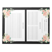 Floral Watercolor Custom Color Recipe Template Notepad (Front)