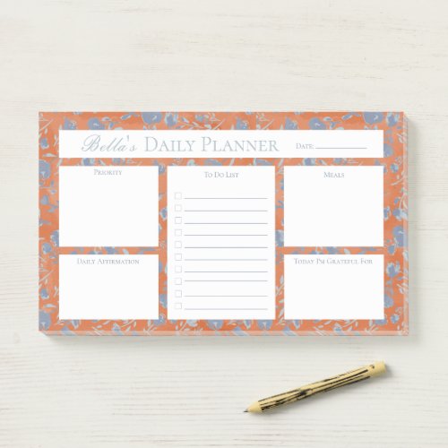 Floral Watercolor Custom Planner Post_it Notes