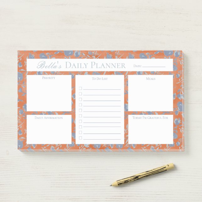 Floral Watercolor Custom Planner Post-it® Notes (On Desk)