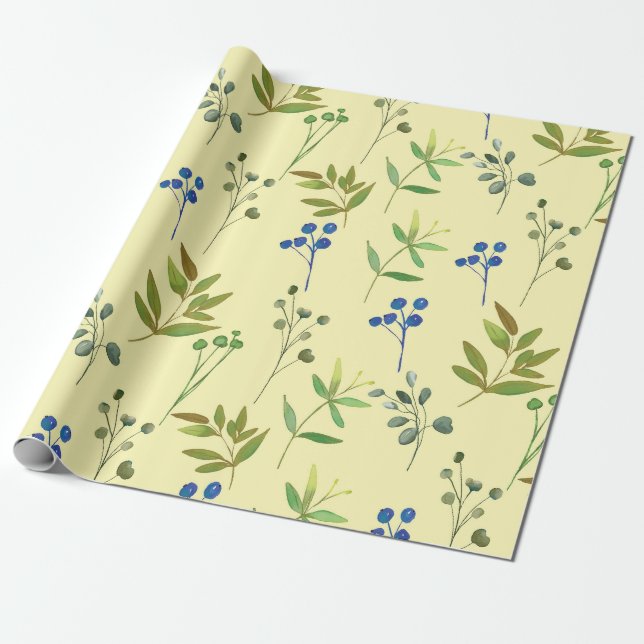 Floral Watercolor Cute Gift Ideas 1 Wrapping Paper (Unrolled)
