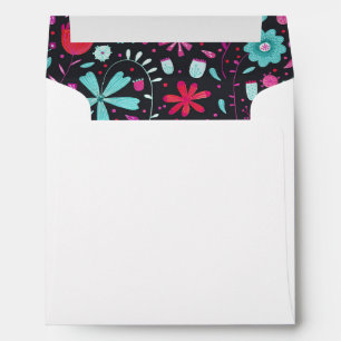 Floral Watercolor Dark Envelope