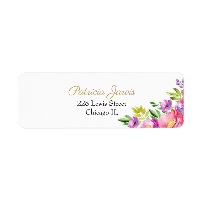 Floral Watercolor Elegant Label (Front)