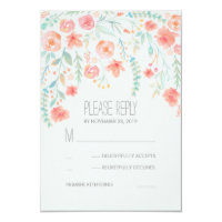 Floral Watercolor Elegant Wedding RSVP Cards