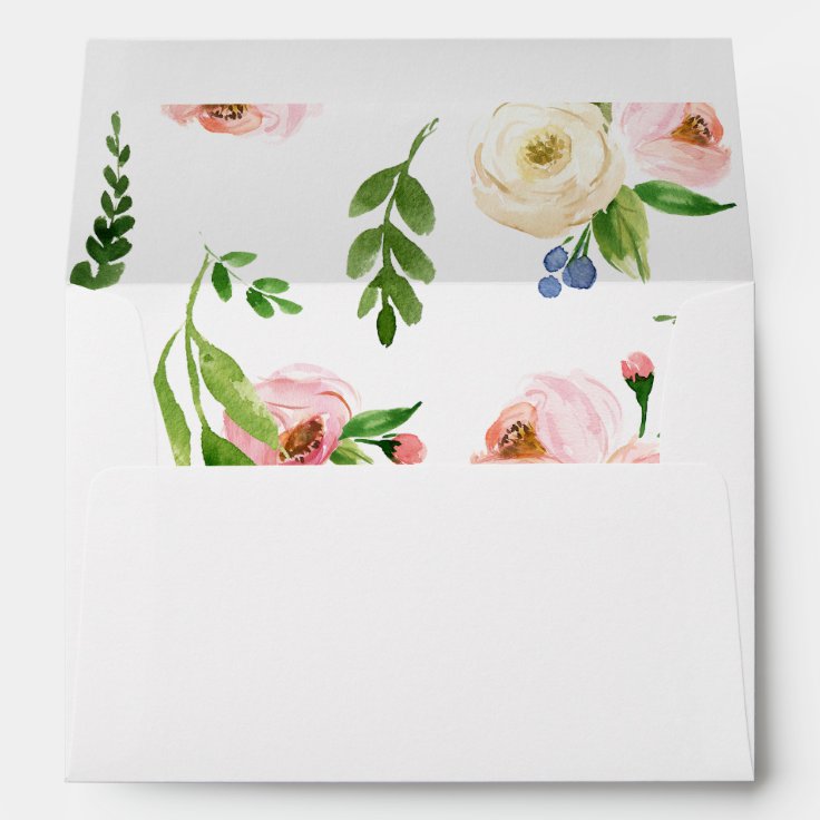 FLORAL WATERCOLOR ENVELOPE | Zazzle