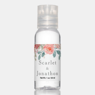 Floral Watercolor Eucalyptus Fall Wedding Hand Sanitizer