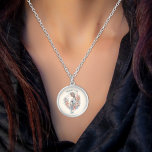 Floral Watercolor Expecting Mommy to Be Silver Plated Necklace<br><div class="desc">Celebrate the journey to motherhood with our exquisite Mother's Day design for the Mommy-to-be! This charming artwork features a graceful pregnant woman in a delicate watercolor style, adorned with a halo of pink and blue florals, symbolizing the joy of anticipation. With gentle hands cradling her blossoming belly, she radiates love...</div>