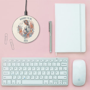 Floral Watercolor Expecting Mommy to Be Wireless Charger