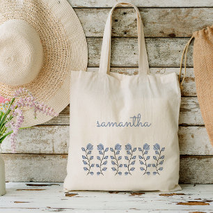 Floral Watercolor Favor Gifts (Blue) Tote Bag