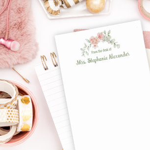 Floral Watercolor Feminine From The Desk Of Sticky Post-it Notes