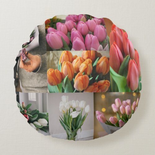 Floral Watercolor Flowers for you Round Pillow
