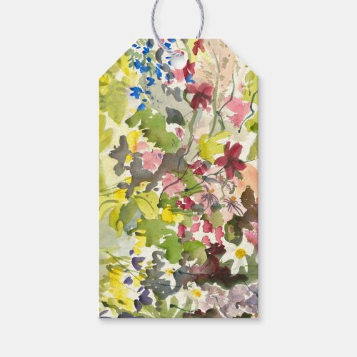 Floral watercolor gift tag