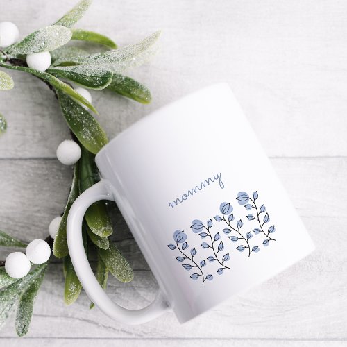 Floral Watercolor Gifts Blue Coffee Mug