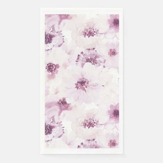 Floral Watercolor Guest Towel (Front)
