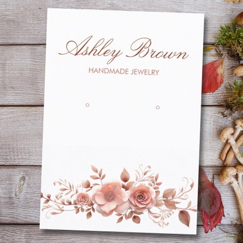 Floral Watercolor Handmade Jewelry Earring Display Business Card