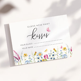 Floral Watercolor How Many Kisses Card