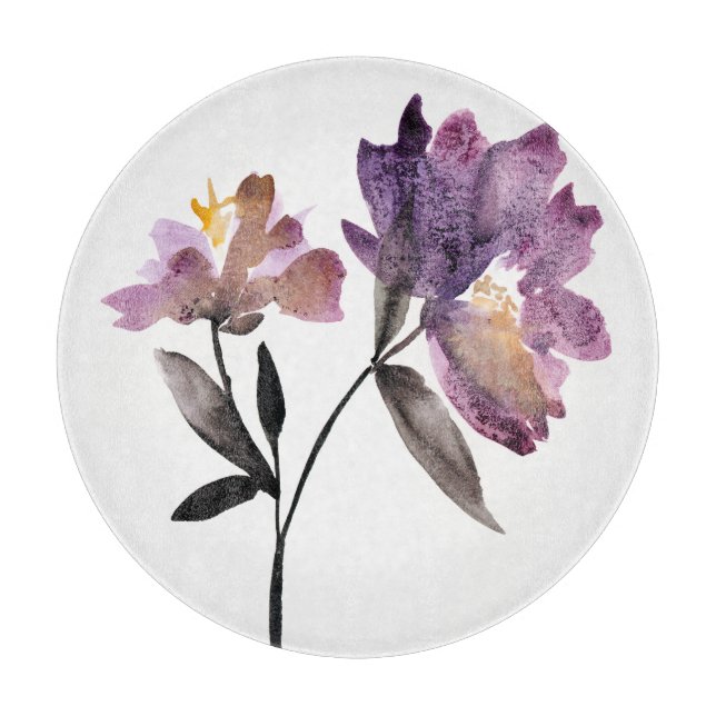 Floral Watercolor III Cutting Board (Front)